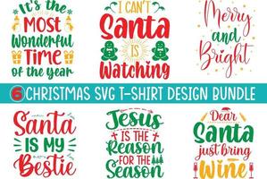 paquete de diseño de camiseta de navidad svg
