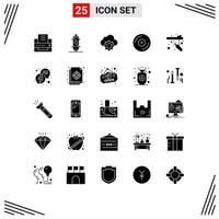 Set of 25 Modern UI Icons Symbols Signs for turntable dj geyser devices cloud Editable Vector Design Elements