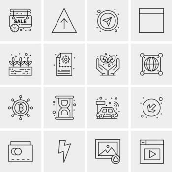 16 iconos de negocios universales vector ilustración de icono creativo para usar en proyectos relacionados con la web y dispositivos móviles