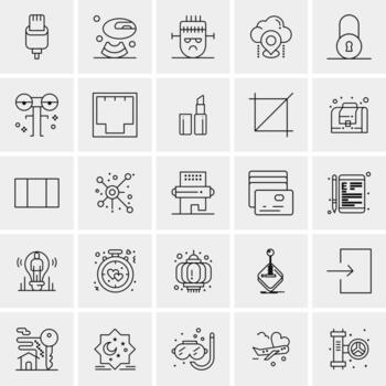 25 iconos de negocios universales vector ilustración de icono creativo para usar en proyectos relacionados con la web y dispositivos móviles