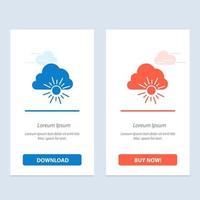 Cloud Nature Spring Sun  Blue and Red Download and Buy Now web Widget Card Template vector