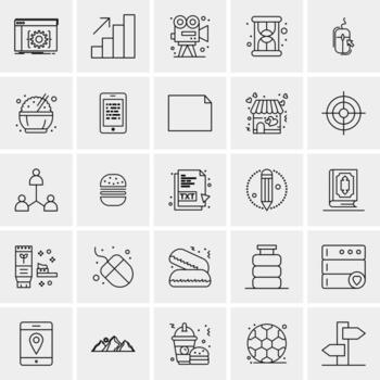 25 iconos de negocios universales vector ilustración de icono creativo para usar en proyectos relacionados con la web y dispositivos móviles