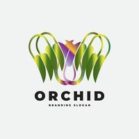 orquídea tulipán y logotipo de flores aromáticas vector