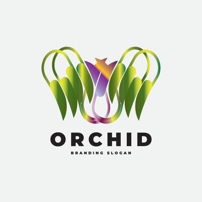 Orchid Tulip and Aromatic Flower Logo