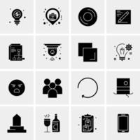 16 iconos de negocios universales vector ilustración de icono creativo para usar en proyectos relacionados con la web y dispositivos móviles