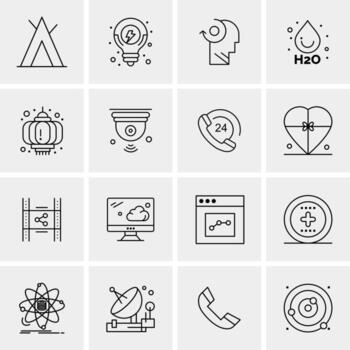 16 iconos de negocios universales vector ilustración de icono creativo para usar en proyectos relacionados con la web y dispositivos móviles