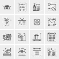 16 iconos de negocios universales vector ilustración de icono creativo para usar en proyectos relacionados con la web y dispositivos móviles