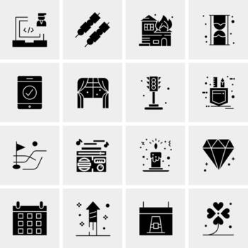 16 iconos de negocios universales vector ilustración de icono creativo para usar en proyectos relacionados con la web y dispositivos móviles