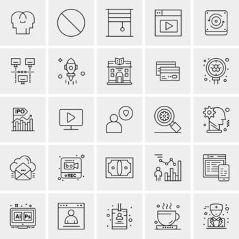 25 iconos de negocios universales vector ilustración de icono creativo para usar en proyectos relacionados con la web y dispositivos móviles