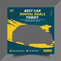 Modern Rent Cars social media post design vector template Pro Vector