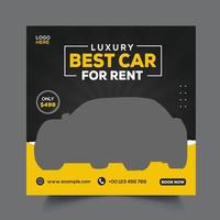 Modern Rent Cars social media post design vector template Pro Vector