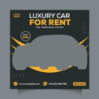 Modern Rent Cars social media post design vector template Pro Vector