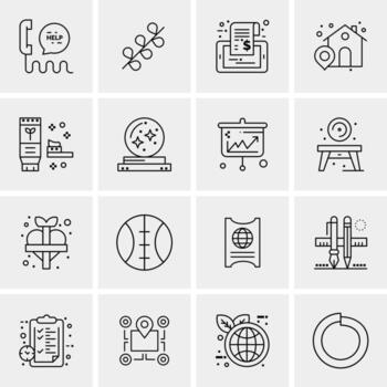 16 iconos de negocios universales vector ilustración de icono creativo para usar en proyectos relacionados con la web y dispositivos móviles