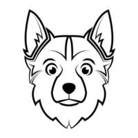 Black and white line art of dog head. Good use for symbol, mascot, icon,  avatar, tattoo, T Shirt design, logo or any design 15635244 Vector Art at  Vecteezy