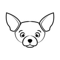 icono de ilustración de vector de dibujos animados lindo de un cachorro de perro chihuahua. es estilo de contorno.