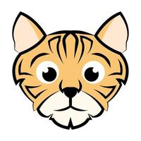 imagen en color de la linda cabeza de gato. buen uso para símbolo, mascota, icono, avatar, tatuaje, diseño de camisetas, logotipo o cualquier diseño. vector