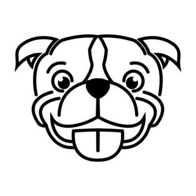 Black and white line art of pitbull dog head Good use for symbol mascot  icon avatar tattoo T Shirt design logo or any design Stock Vector Image   Art  Alamy