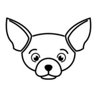 Cute Cartoon Vector Illustration icon of a Chihuahua puppy dog. It is outline style.