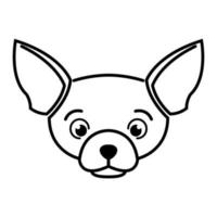 icono de ilustración de vector de dibujos animados lindo de un cachorro de perro chihuahua. es estilo de contorno.