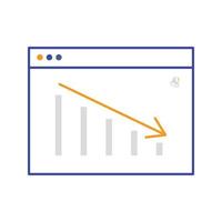 Growth down report card graph vector