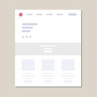 Website landing page frame flat ui concept design vector