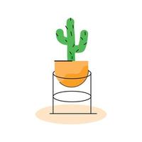 House decorative cactus plant vector illustration