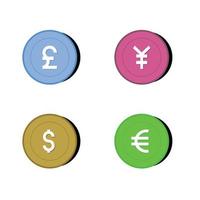 conjunto de iconos de moneda retro vector