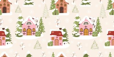 Winter and Christmas Themed Seamless Pattern vector