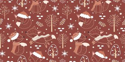 Winter and Christmas Themed Seamless Pattern vector