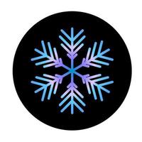 Vector blue snowflake at round background icon.  illustration for web