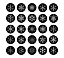 conjunto vectorial de varios iconos de copos de nieve. ilustración para web vector