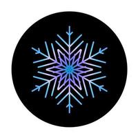 Vector blue snowflake at round background icon.  illustration for web