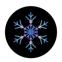 Vector blue snowflake at round background icon.  illustration for web