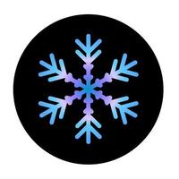 Vector blue snowflake at round background icon.  illustration for web