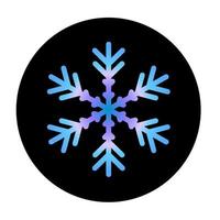 Vector blue snowflake at round background icon.  illustration for web