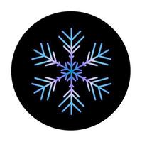 Vector blue snowflake at round background icon.  illustration for web