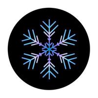 Vector blue snowflake at round background icon.  illustration for web