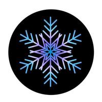 Vector blue snowflake at round background icon.  illustration for web