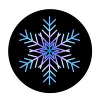 Vector blue snowflake at round background icon.  illustration for web