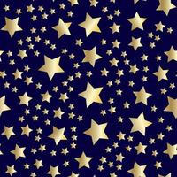 Golden stars background. Night sky seamless pattern vector