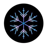 Vector blue snowflake at round background icon.  illustration for web