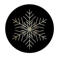 Vector golden snowflake at round background icon.  illustration for web