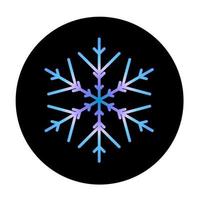 Vector blue snowflake at round background icon.  illustration for web