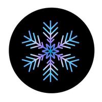 Vector blue snowflake at round background icon.  illustration for web