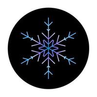 Vector blue snowflake at round background icon.  illustration for web