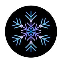 Vector blue snowflake at round background icon.  illustration for web