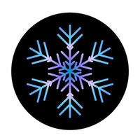 Vector blue snowflake at round background icon.  illustration for web