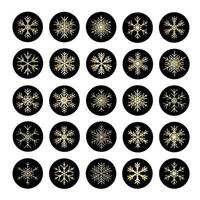 conjunto vectorial de varios iconos de copos de nieve. ilustración para web vector