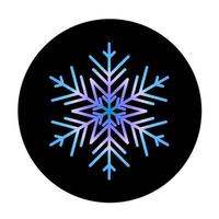 Vector blue snowflake at round background icon.  illustration for web