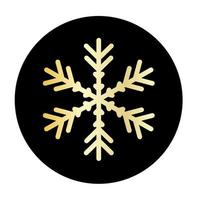Vector golden snowflake at round background icon.  illustration for web